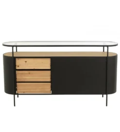 Komoda IVY 150 cm naturalna czarna*J-Line Clearance