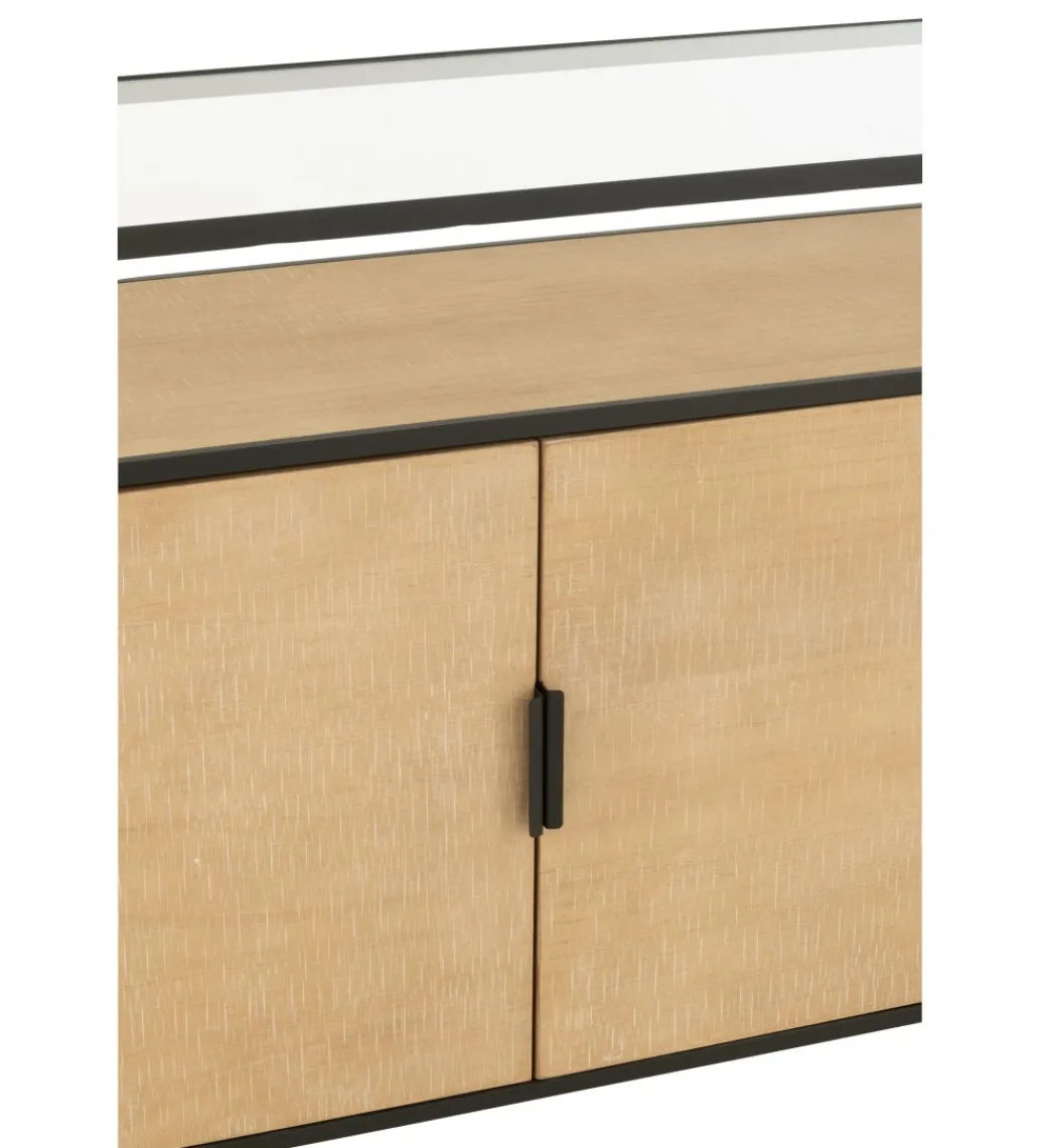 Komoda IVY 150 cm naturalna czarna*J-Line Clearance
