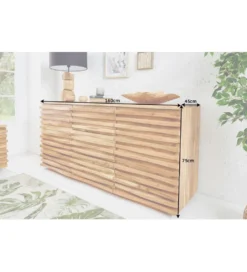 Komoda JAGNCY Relief 160 cm drewno akacja*Invicta Interior New