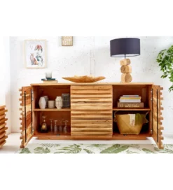 Komoda JAGNCY Relief 160 cm drewno akacja*Invicta Interior New