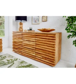 Komoda JAGNCY Relief 160 cm drewno akacja*Invicta Interior New