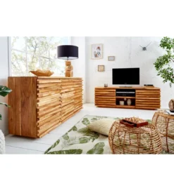 Komoda JAGNCY Relief 160 cm drewno akacja*Invicta Interior New