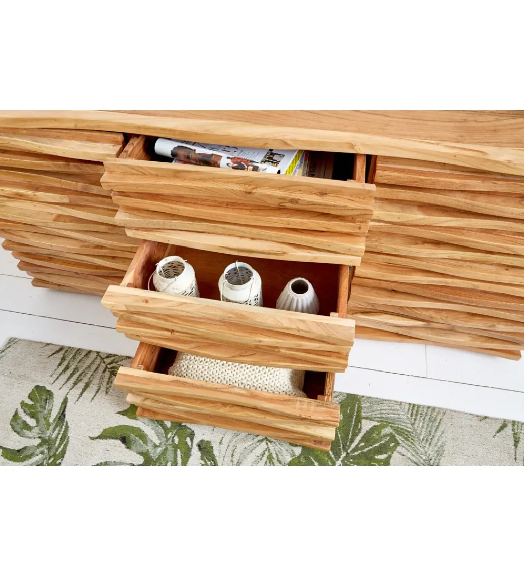 Komoda JAGNCY Relief 160 cm drewno akacja*Invicta Interior New