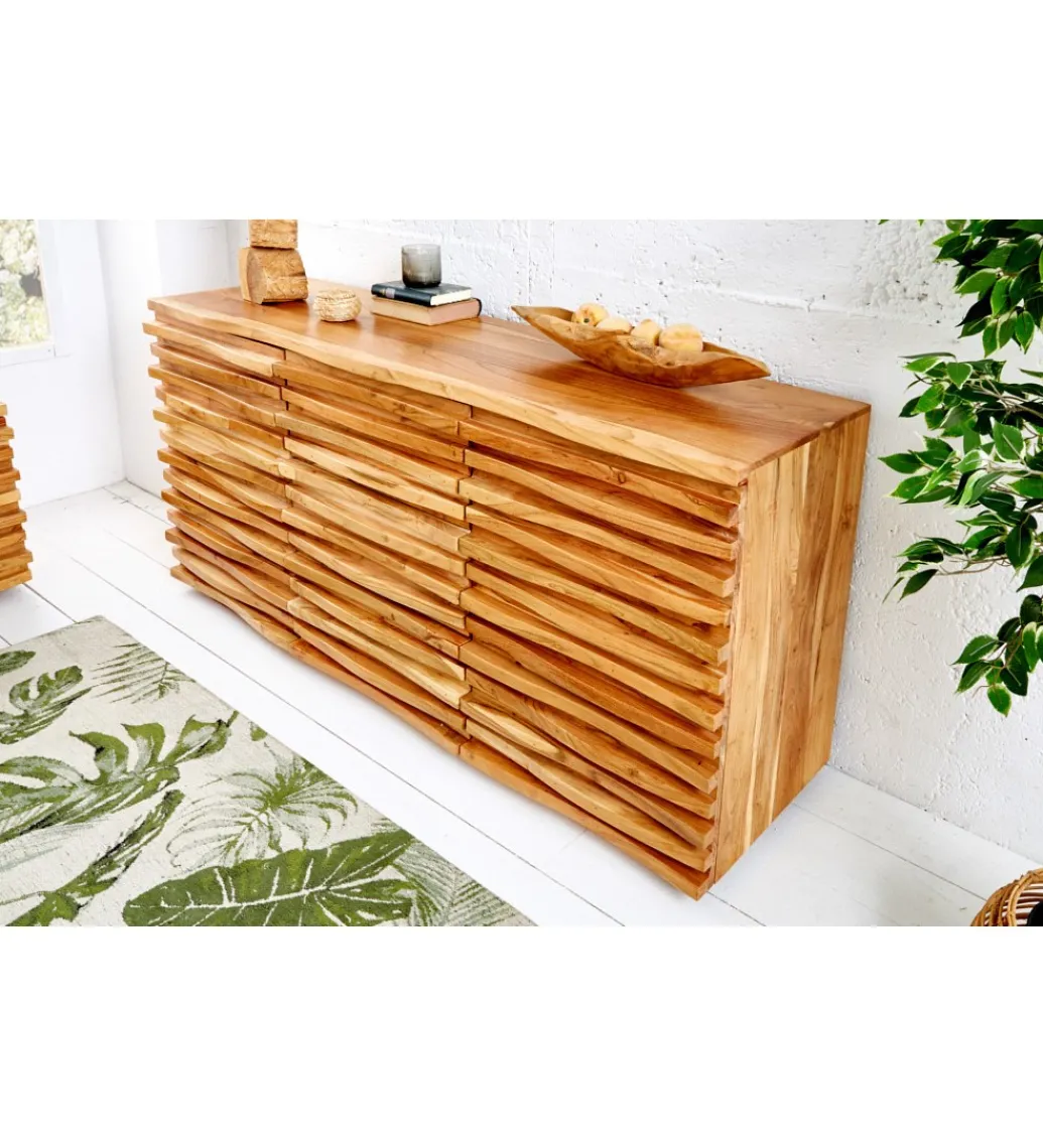 Komoda JAGNCY Relief 160 cm drewno akacja*Invicta Interior New