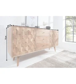 Komoda Komodo Mystic Living 145 cm drewno akacja*Invicta Interior Hot