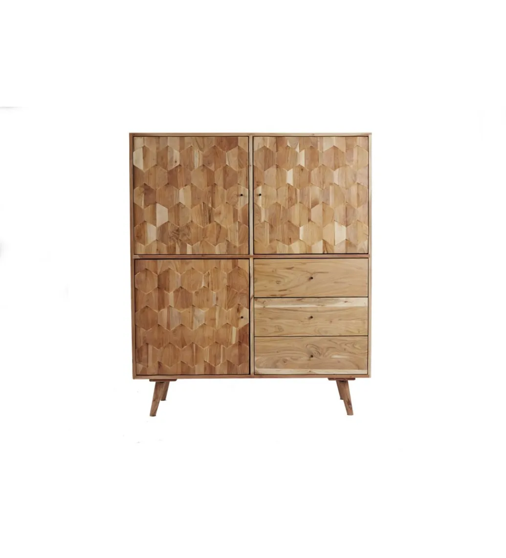 Komoda Komodo wysoka Mystic Living 140 cm drewno akacja*Invicta Interior - przedsprzedaż