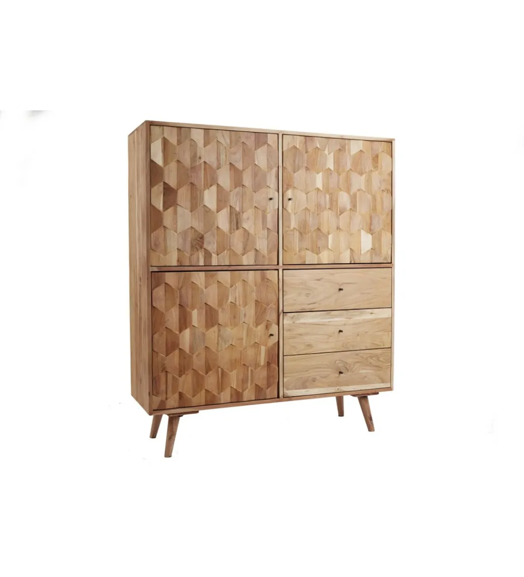 Komoda Komodo wysoka Mystic Living 140 cm drewno akacja*Invicta Interior - przedsprzedaż