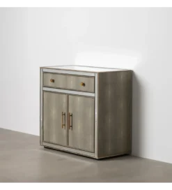 Komoda KOSTI 81 cm szklana srebrno-szary*Zona-Design Best