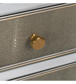 Komoda KOSTI 81 cm szklana srebrno-szary*Zona-Design Best