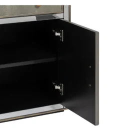 Komoda KOSTI 81 cm szklana srebrno-szary*Zona-Design Best