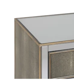 Komoda KOSTI 81 cm szklana srebrno-szary*Zona-Design Best