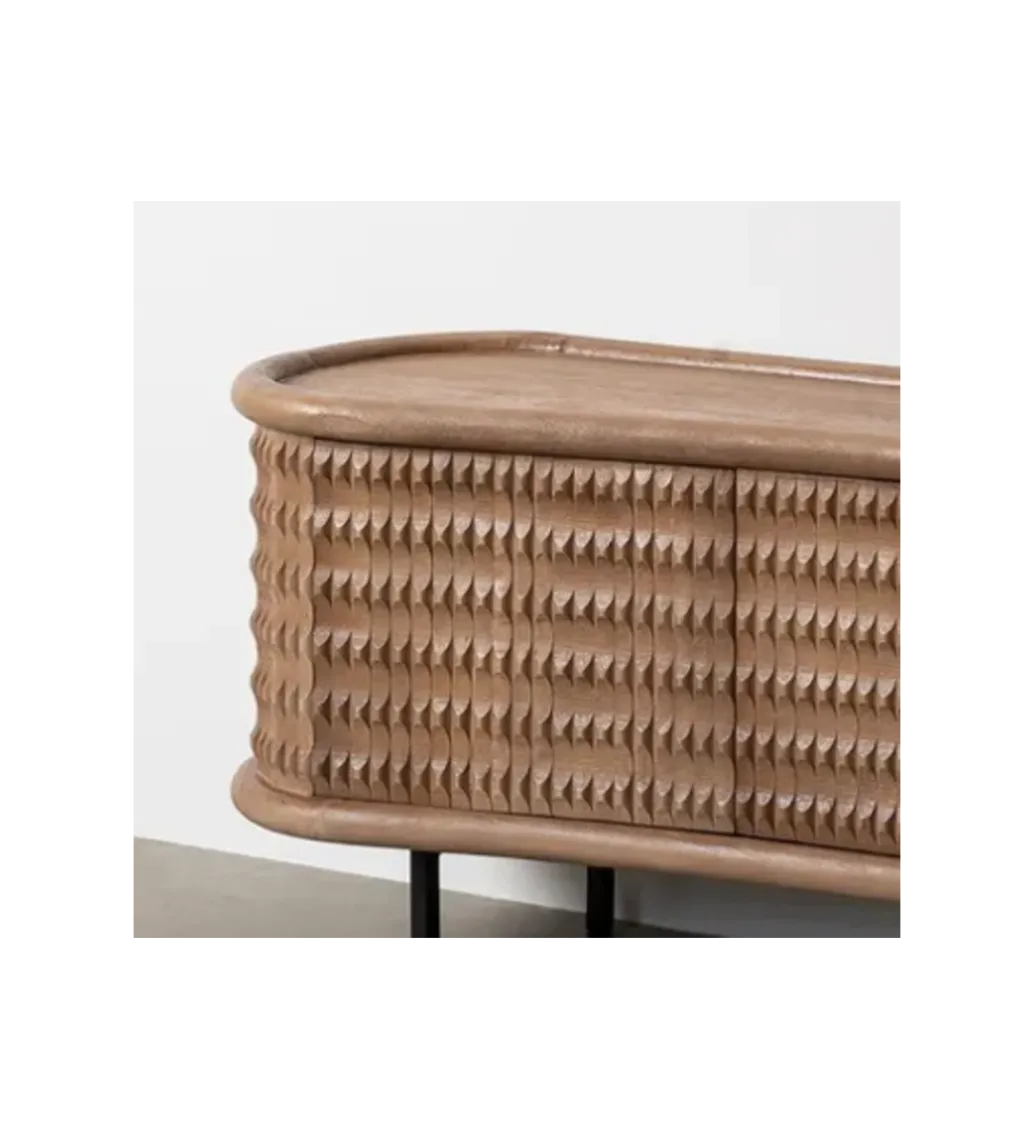 Komoda LANZZI 120 cm czarny mat/dąb artisan*Zona-Design