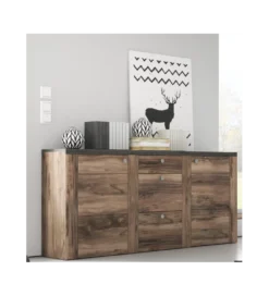 Komoda LARONA 176 Cm O Wybarwieniu Satin Nussbaum z kolorem Touchwood*Helvetia Online