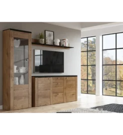 Komoda LARONA 176 cm o wybarwieniu dąb lefkas z kolorem touchwood*Helvetia Best