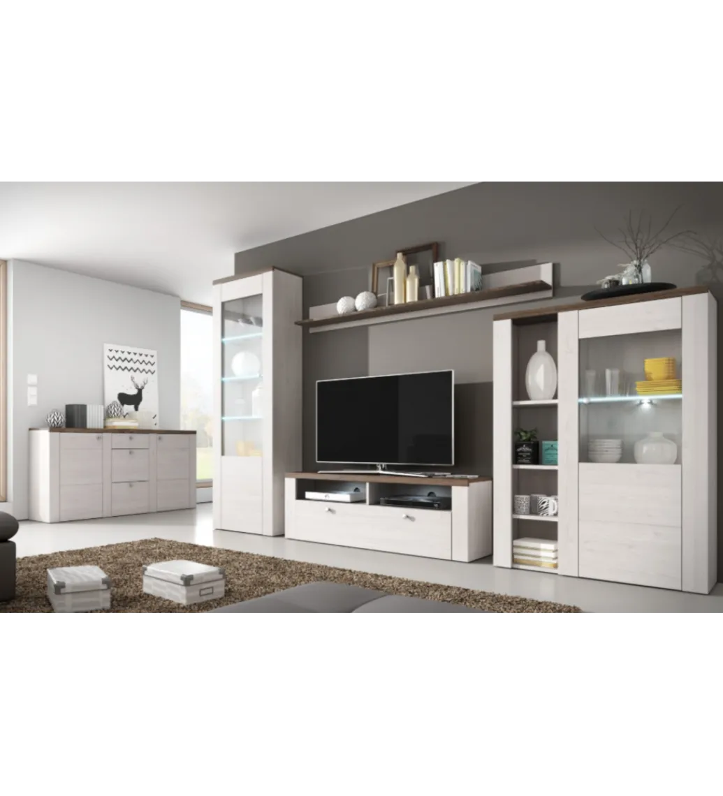 Komoda LARONA 100 cm o wybarwieniu Sonoma Trufel z kolorem Sibiu Larche*Helvetia Discount