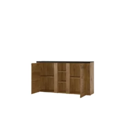Komoda LARONA 155 cm o wybarwieniu dąb lefkas z kolorem touchwood*Helvetia Discount