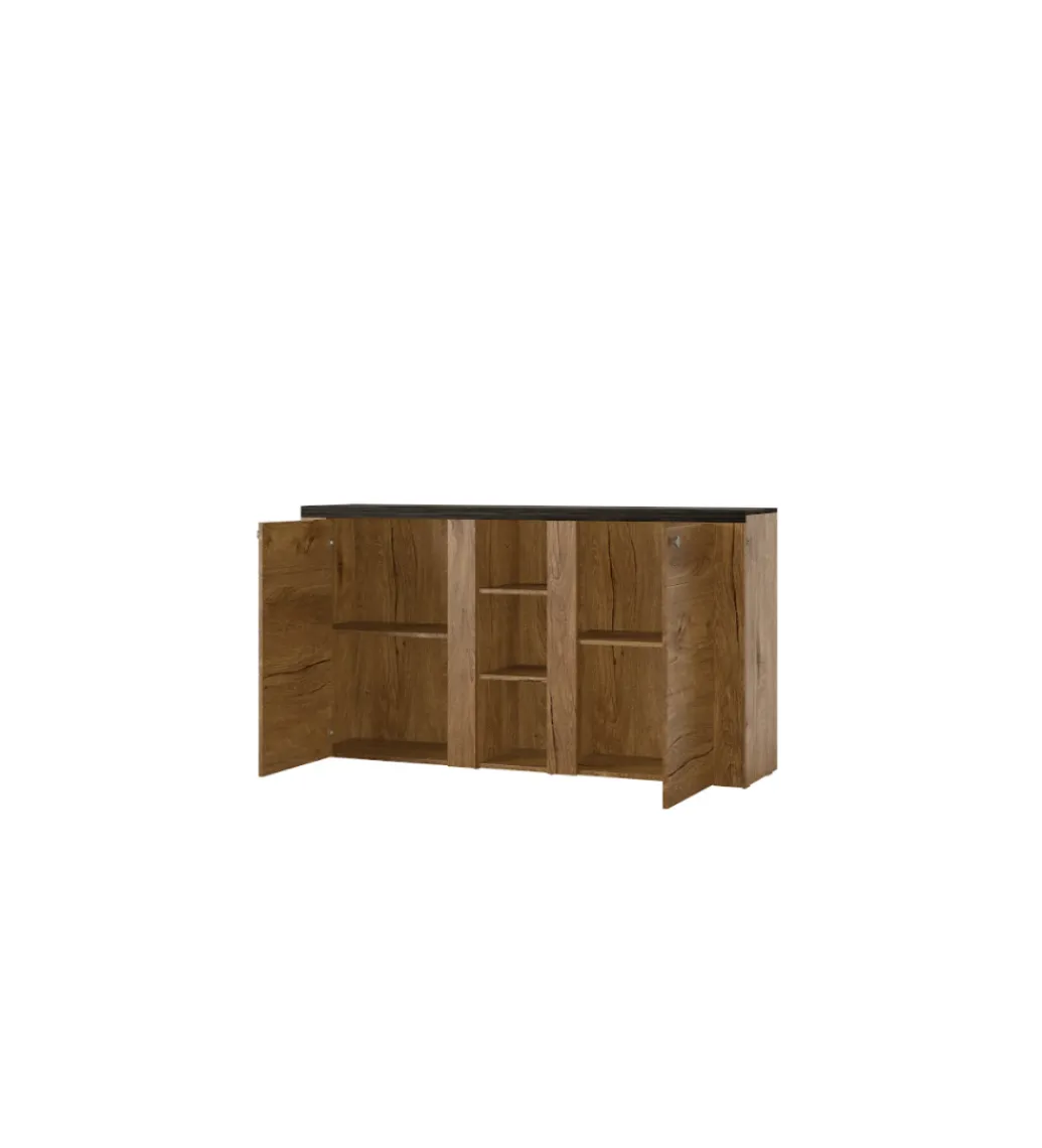 Komoda LARONA 155 cm o wybarwieniu dąb lefkas z kolorem touchwood*Helvetia Discount
