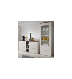 Komoda LARONA 155 cm o wybarwieniu Sonoma Trufel z kolorem Sibiu Larche*Helvetia Online