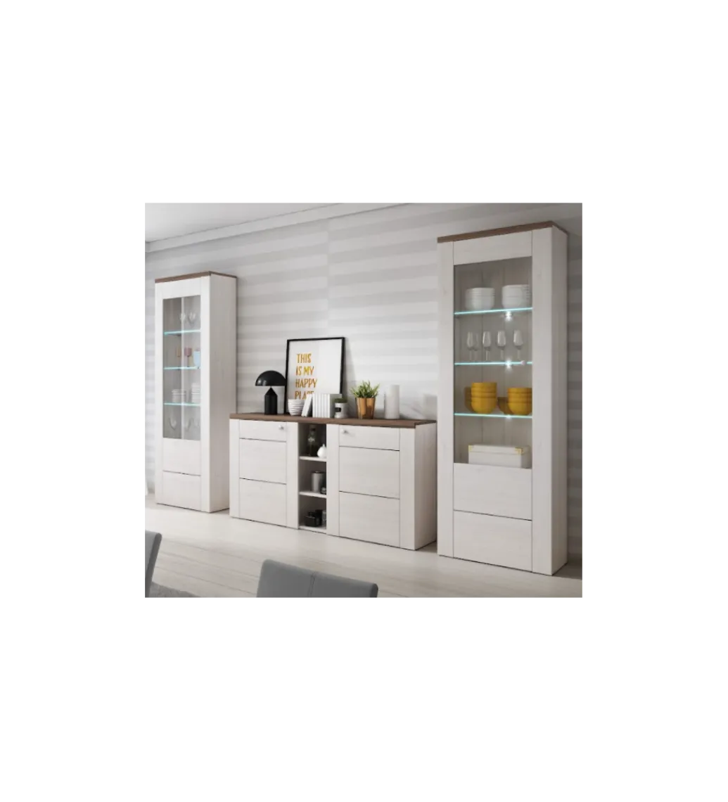 Komoda LARONA 155 cm o wybarwieniu Sonoma Trufel z kolorem Sibiu Larche*Helvetia Online