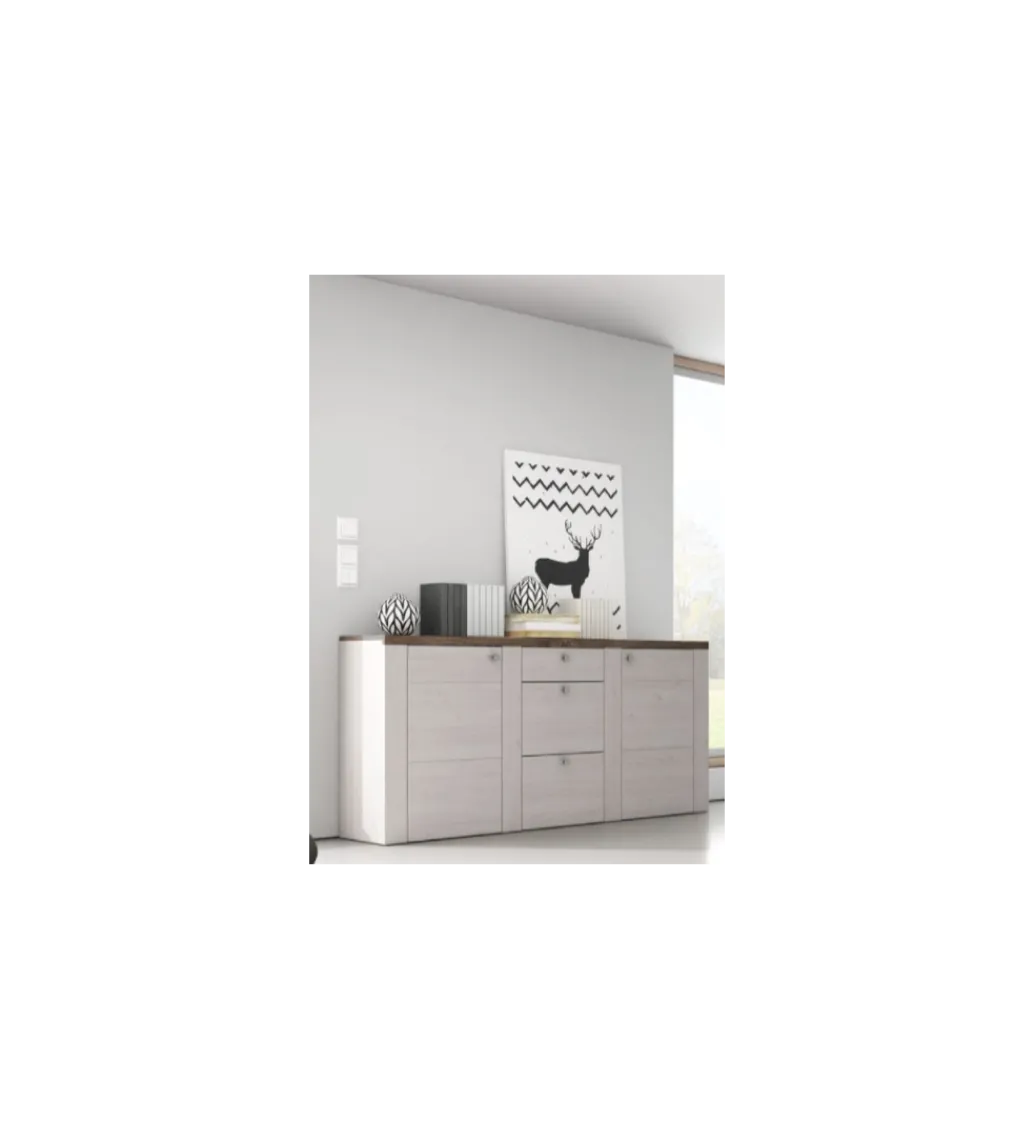 Komoda LARONA 176 cm o wybarwieniu Sonoma Trufel z kolorem Sibiu Larche*Helvetia Online