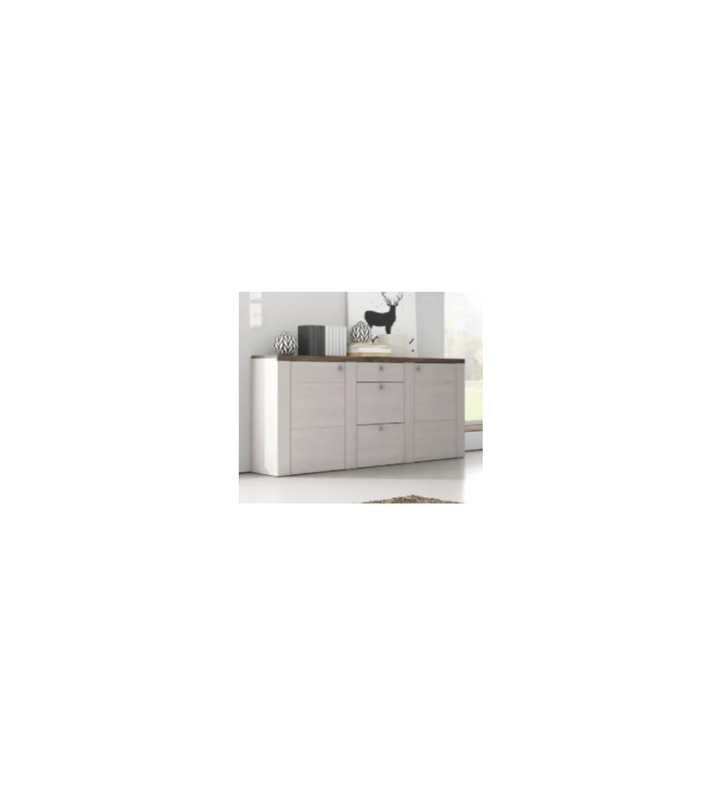 Komoda LARONA 176 cm o wybarwieniu Sonoma Trufel z kolorem Sibiu Larche*Helvetia Online