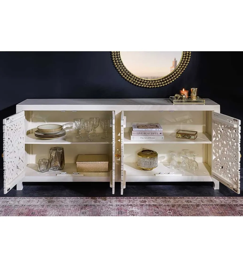 Komoda LYNX 170 cm drewno mango biała*Invicta Interior - przedsprzedaż Clearance