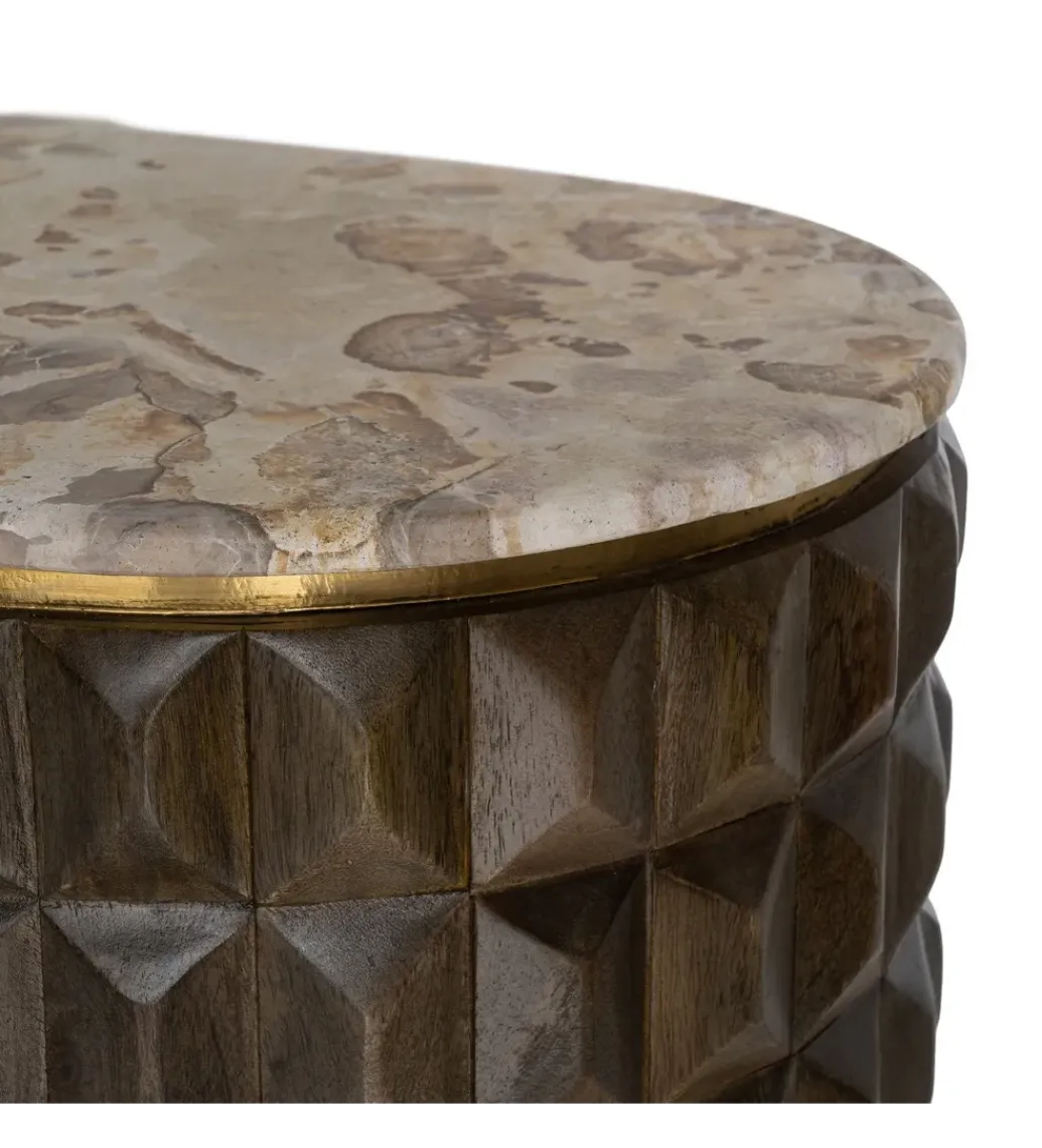 Komoda MEDARA 154 cm drewno mango marmur*Zona-Design Hot