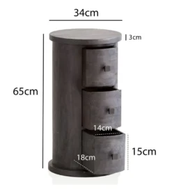 Komoda MIGA 34 cm drewno mango czarna*WOHNLING, GERMANY Outlet