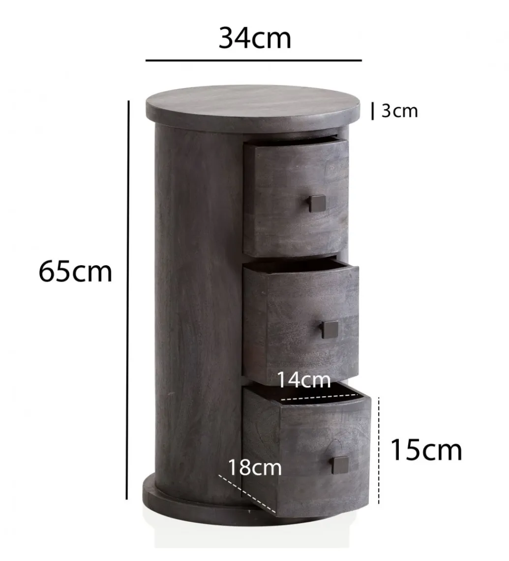 Komoda MIGA 34 cm drewno mango czarna*WOHNLING, GERMANY Outlet