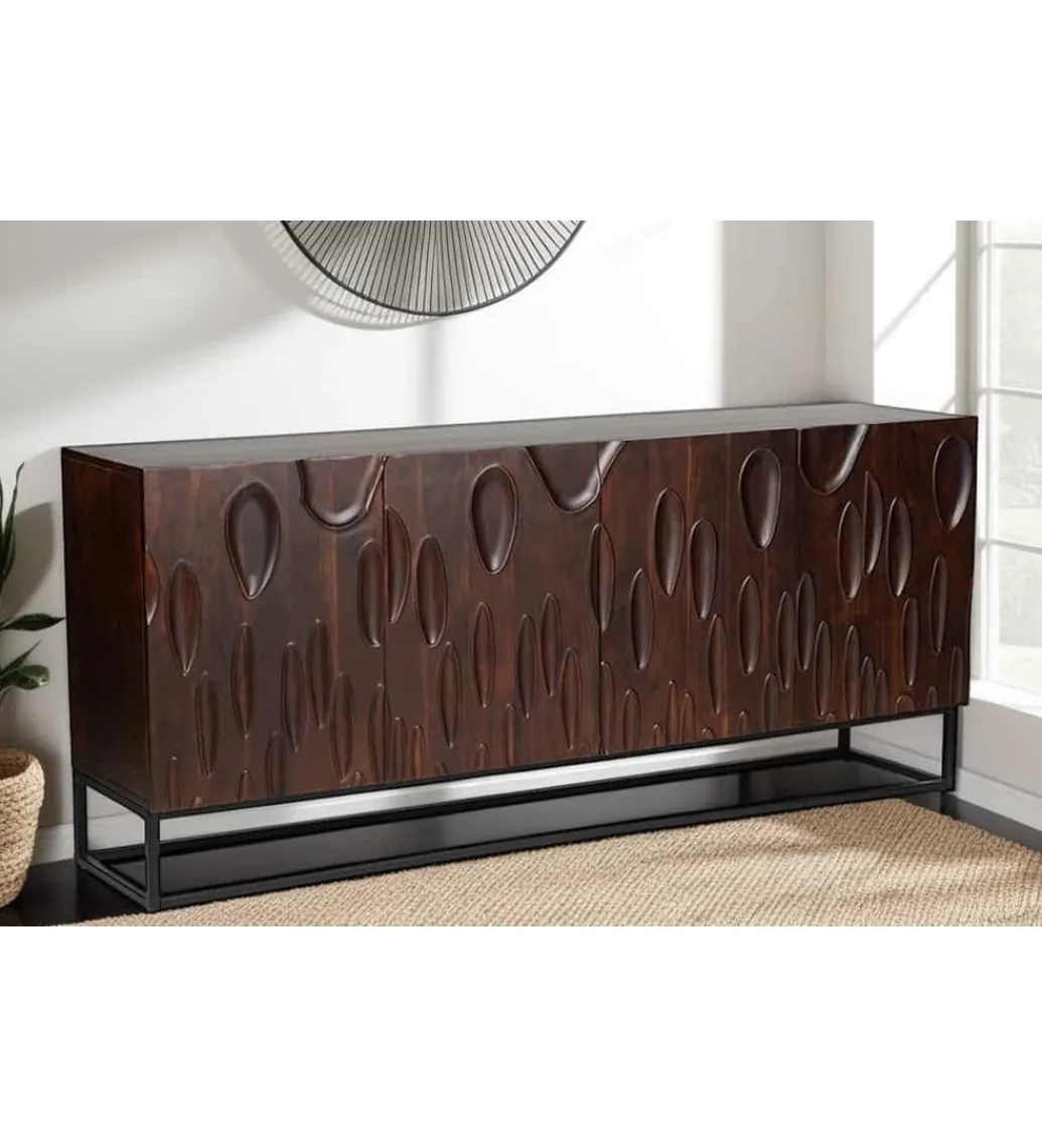 Komoda MIRNO 175 cm drewno akacja w kolorze ciemnego orzecha*Invicta Interior Sale