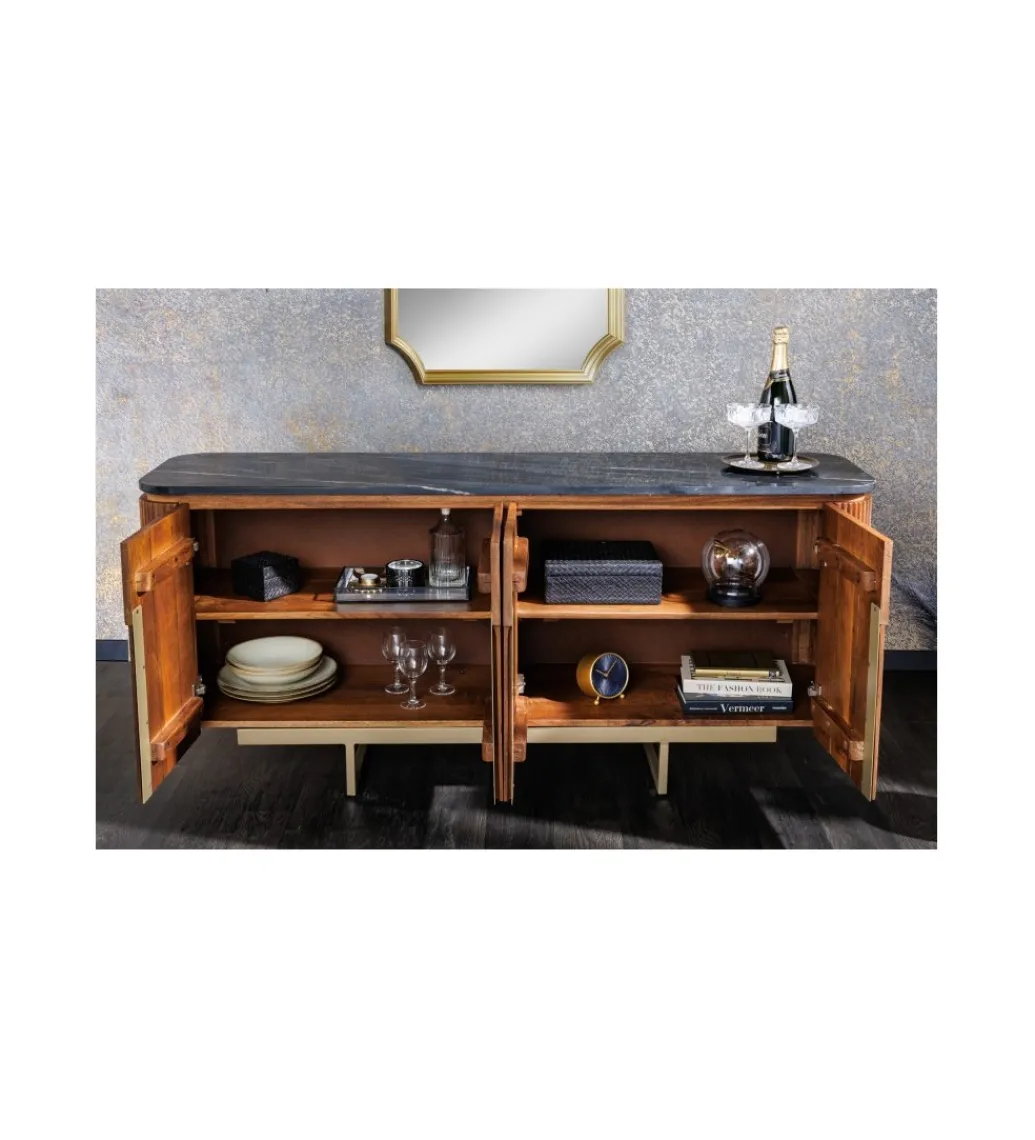Komoda NIGATA 160 cm drewno mango brąz*Invicta Interior Online