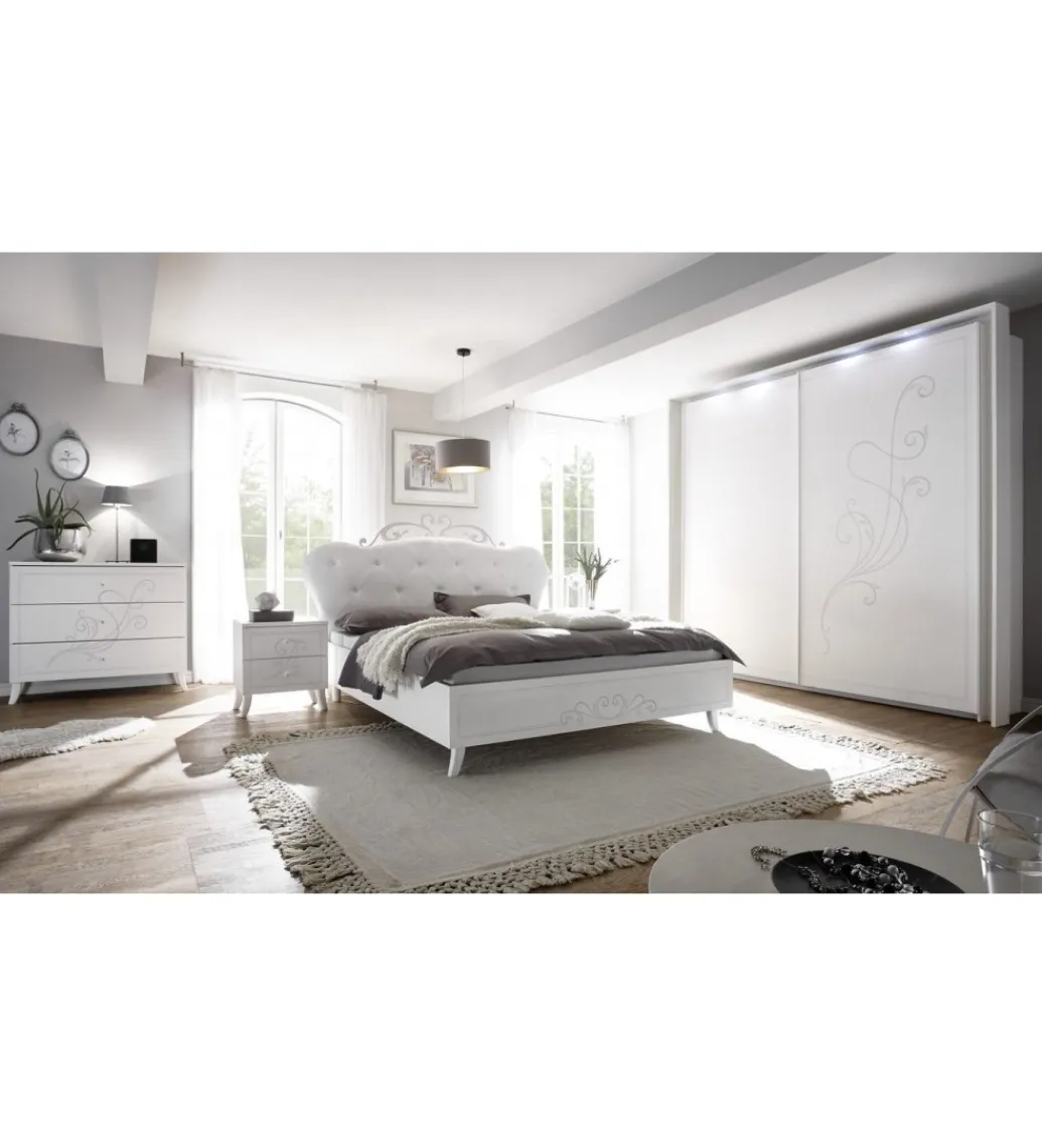 Komoda NIVEA 104 cm biała z ozdobnym nadrukiem*MCA Linia Włoska Outlet