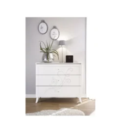Komoda NIVEA 104 cm biała z ozdobnym nadrukiem*MCA Linia Włoska Outlet