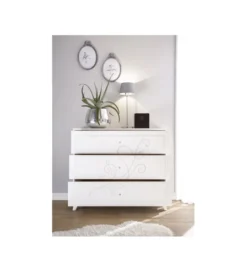 Komoda NIVEA 104 cm biała z ozdobnym nadrukiem*MCA Linia Włoska Outlet