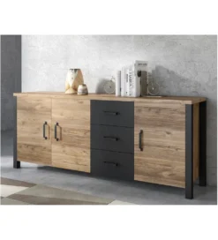 Komoda OLIN WM 192 cm w optyce świerku Appenzeller*Helvetia Hot