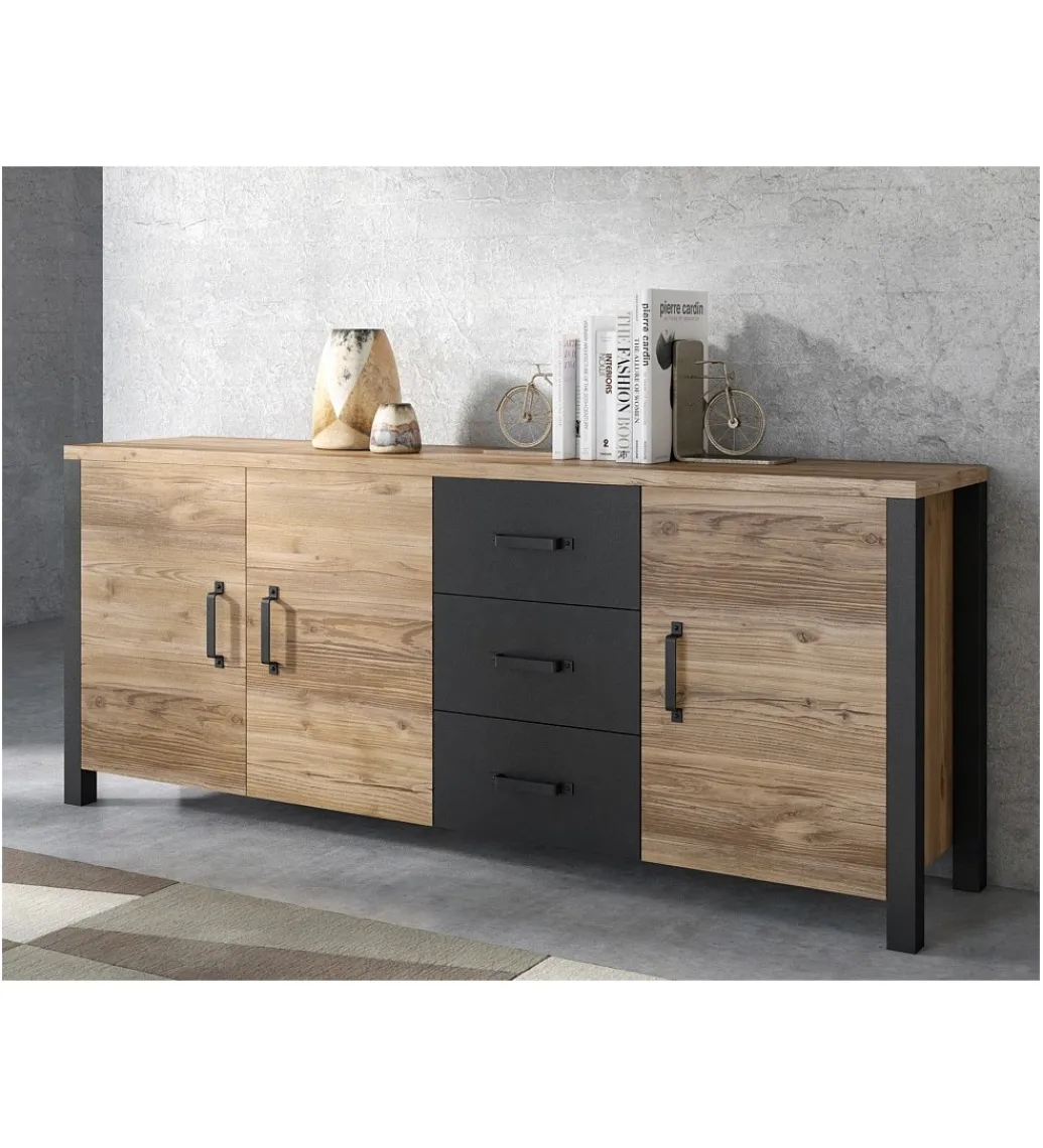 Komoda OLIN WM 192 cm w optyce świerku Appenzeller*Helvetia Hot
