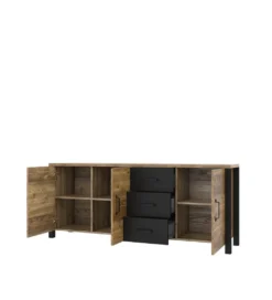 Komoda OLIN WM 192 cm w optyce świerku Appenzeller*Helvetia Hot