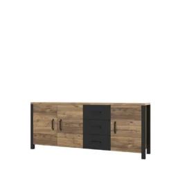 Komoda OLIN WM 192 cm w optyce świerku Appenzeller*Helvetia Hot