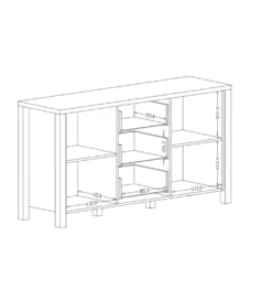Komoda OLIN WM 147 cm w optyce świerku Appenzeller*Helvetia Online