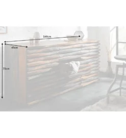 Komoda OMBRA Relief 160 cm drewno sheesham*Invicta Interior Sale