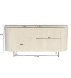 Komoda PATOU 170 cm jasnobeżowy drewno mango*LF-Design Discount