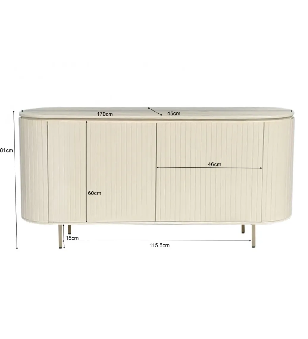 Komoda PATOU 170 cm jasnobeżowy drewno mango*LF-Design Discount