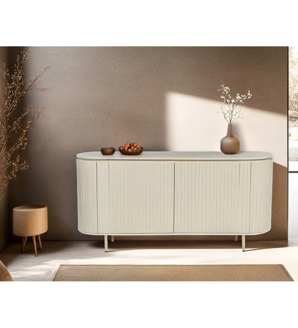 Komoda PATOU 170 cm jasnobeżowy drewno mango*LF-Design Discount