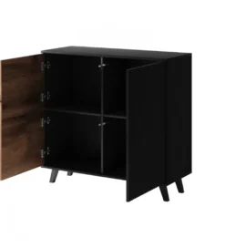 Komoda RANDOM 100 cm w kolorze dąb wotan z kolorem czarnym*Halmar Clearance