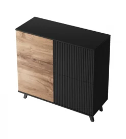 Komoda RANDOM 100 cm w kolorze dąb wotan z kolorem czarnym*Halmar Clearance