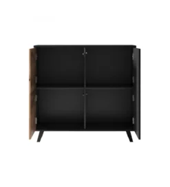 Komoda RANDOM 100 cm w kolorze dąb wotan z kolorem czarnym*Halmar Clearance