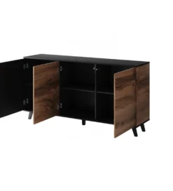 Komoda RANDOM 160 cm w kolorze dąb wotan z kolorem czarnym*Halmar Online