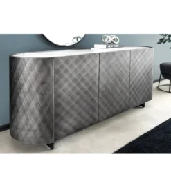Komoda REFLECTION 150 cm efekt 3D marmur antracyt*Invicta Interior