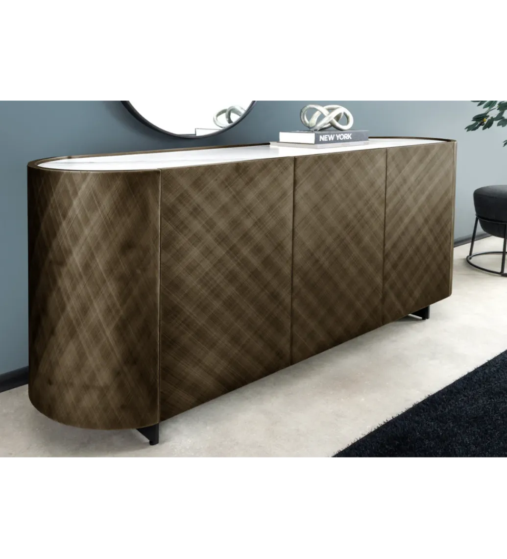 Komoda REFLECTION 150 cm efekt 3D marmur brązowa*Invicta Interior Discount