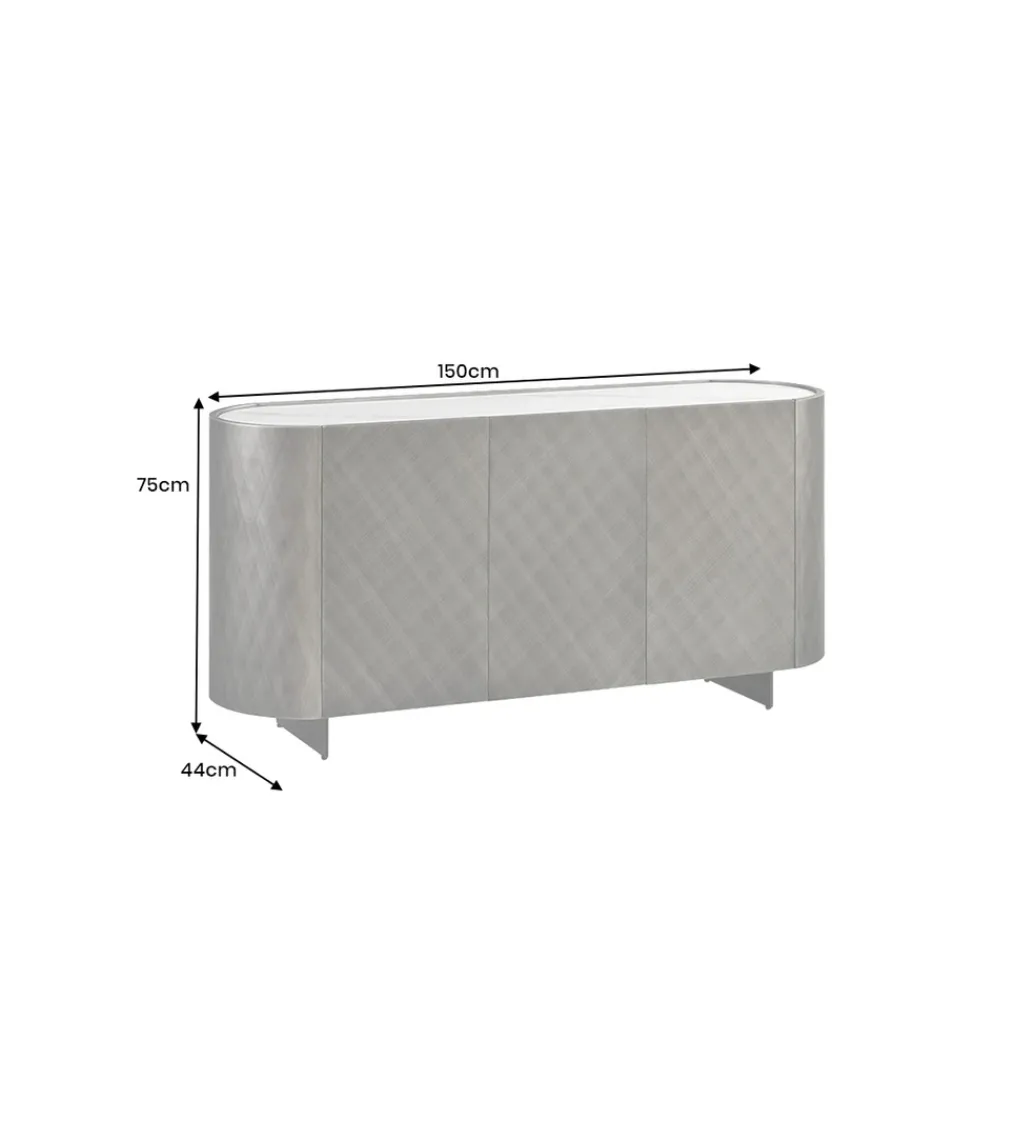 Komoda REFLECTION 150 cm efekt 3D marmur brązowa*Invicta Interior Discount